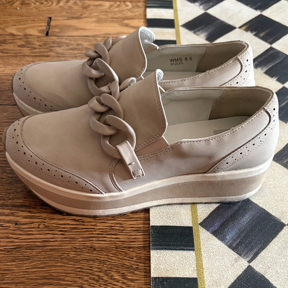 Women's Dolce Vita Beige Platform Loafers